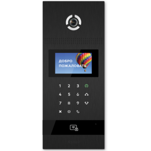Виклична IP-відеопанель BAS-IP AA-12HFBA black гібридна, багатоабонентська з додатковою аналоговою камерою