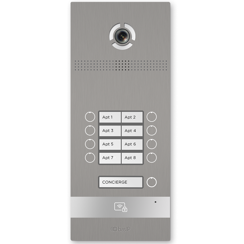 Виклична IP-відеопанель BAS-IP BI-08FB silver багатоабонентська