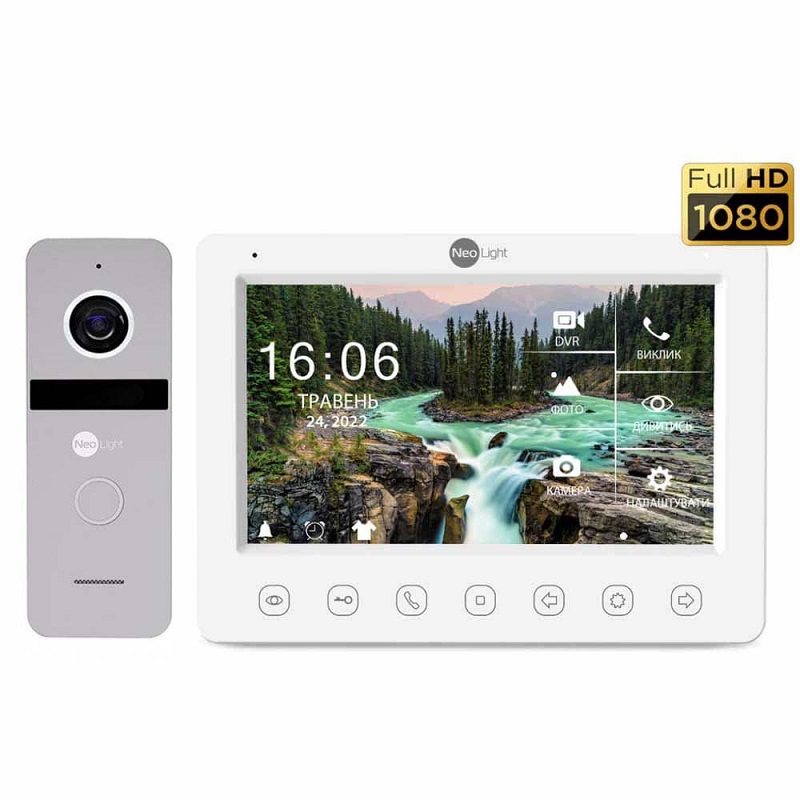 Комплект відеодомофона NeoLight NeoKIT FHD Pro Silver