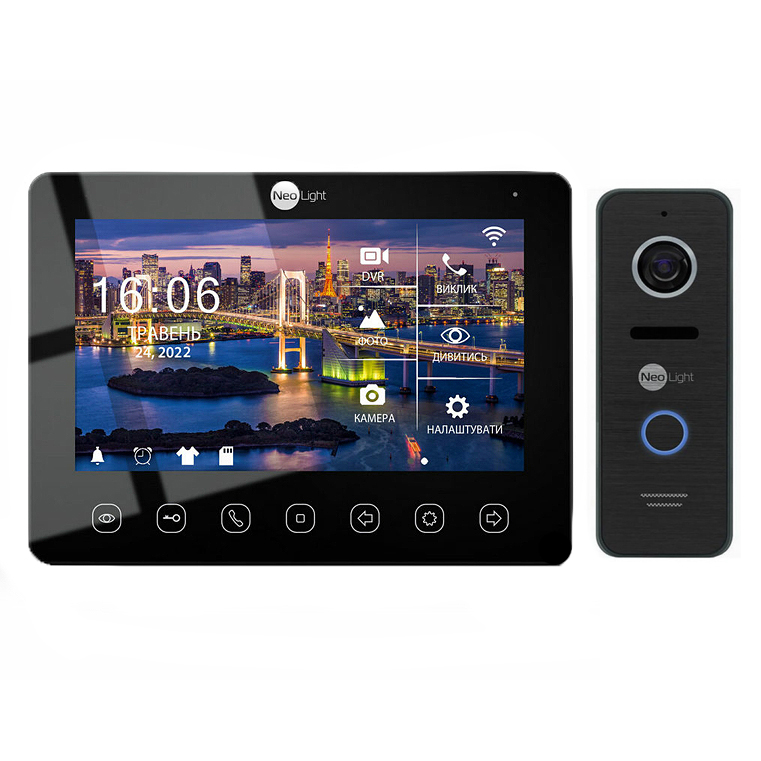 Комплект відеодомофона NeoLight NeoKIT HD+ WF B/Black