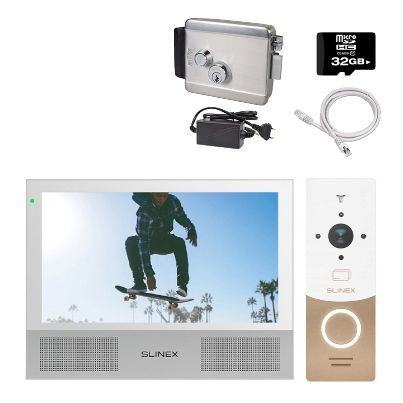 Комплект відеодомофона Slinex HD-KIT W + LOCK premium