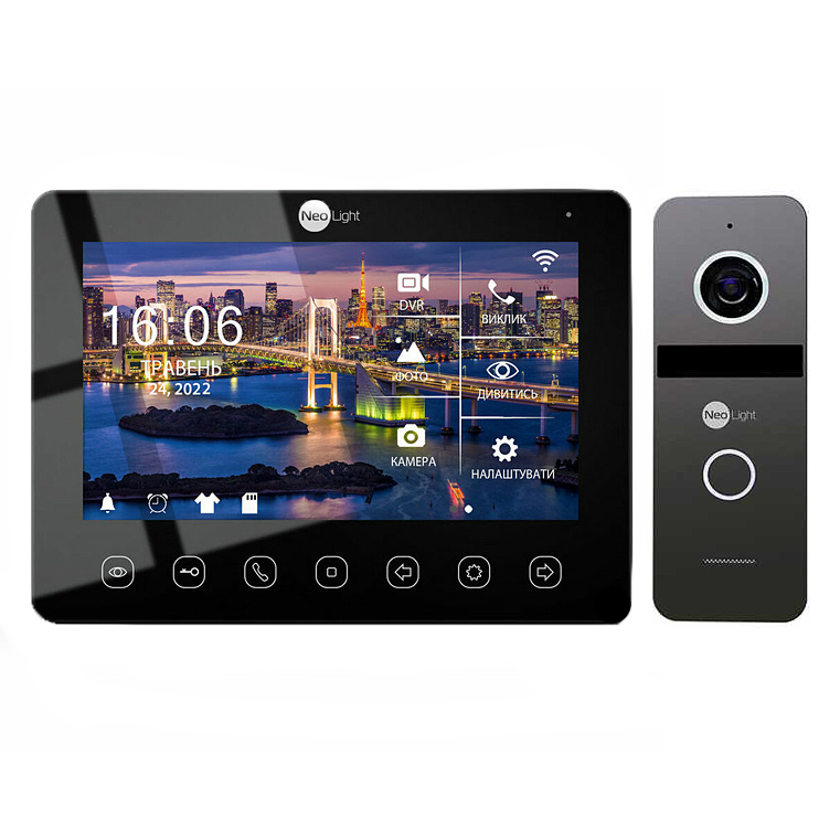 Комплект відеодомофона NeoLight NeoKIT HD+ WF B/Graphite