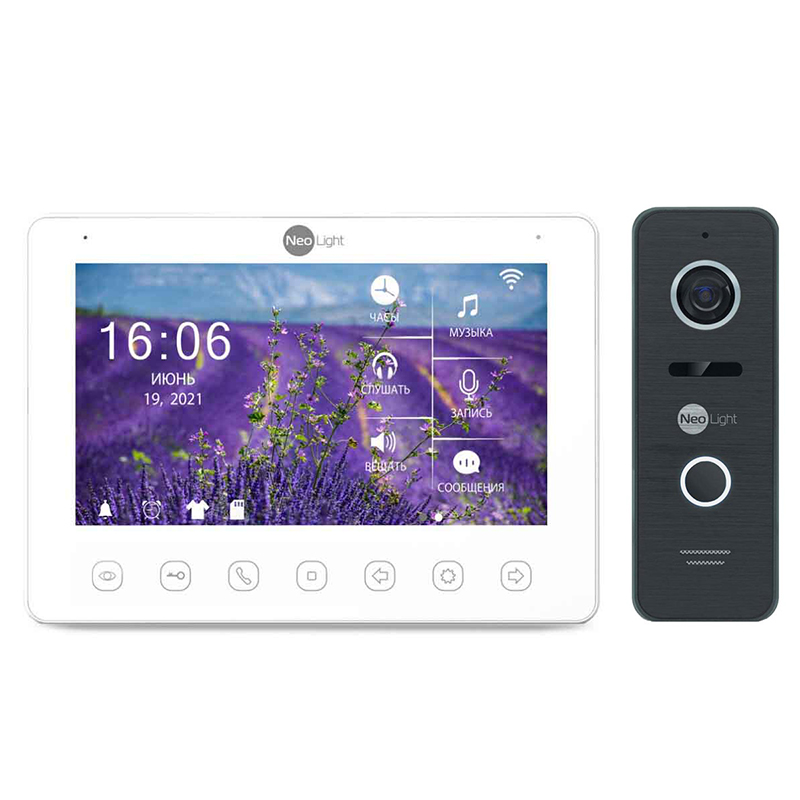 Комплект відеодомофона NeoKIT HD+ WF Black