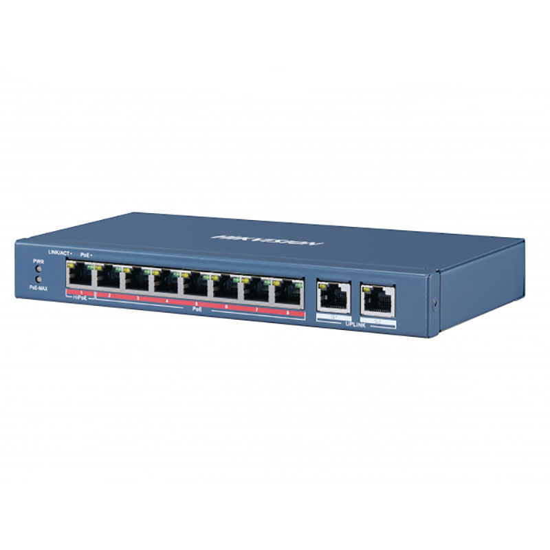 8-портовий PoE комутатор Hikvision DS-3E0310HP-E некерований