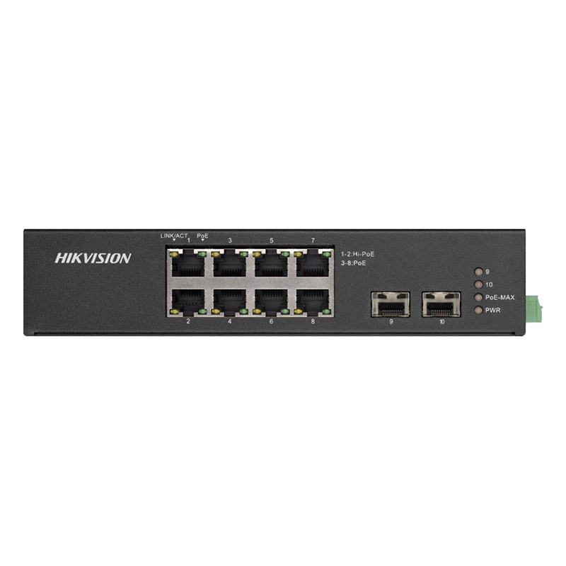 8-портовий PoE комутатор Hikvision DS-3T0510HP-E/HS некерований
