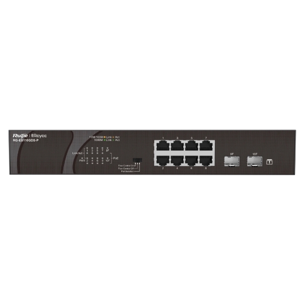 10-портовий некерований PoE комутатор Ruijie Reyee RG-ES110GDS-P