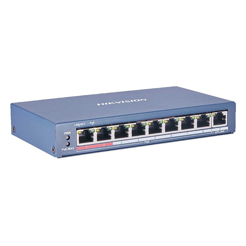 8-портовий PoE комутатор Hikvision DS-3E0109P-E/M(B) некерований
