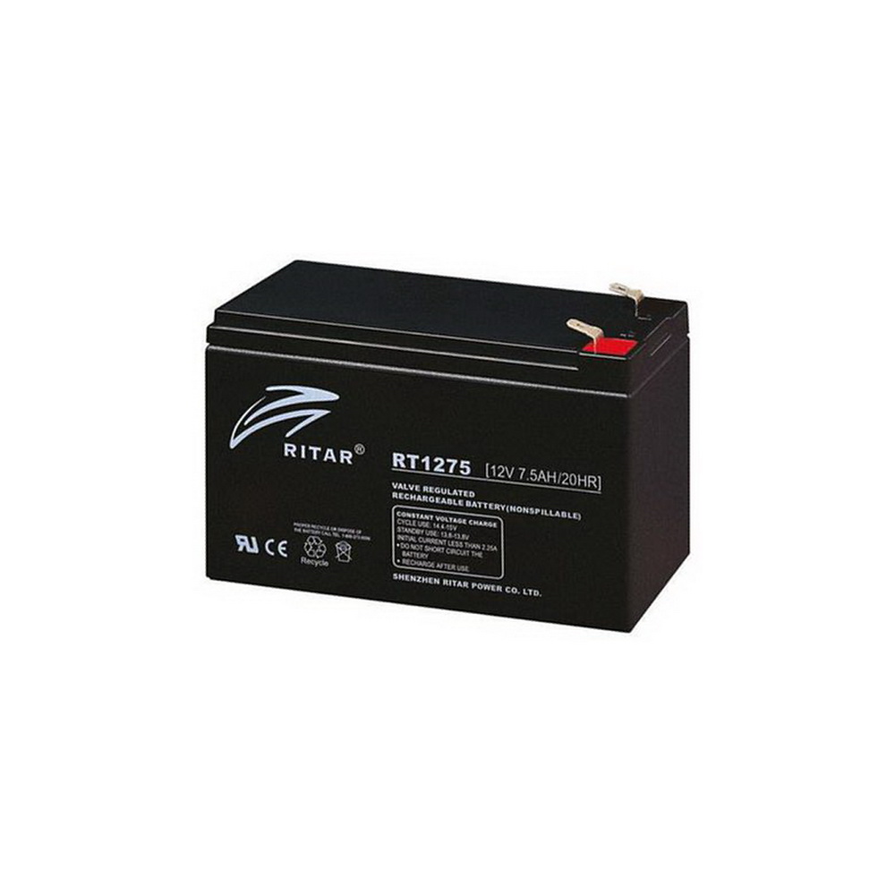 Акумуляторна батарея RITAR AGM RT1275black 12V 7.5Ah Ritar 11367