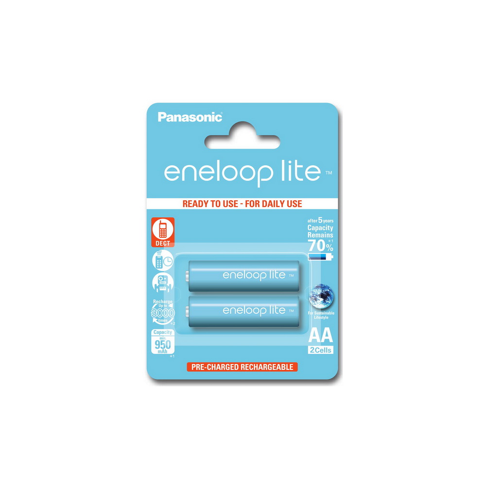 Акумулятор Panasonic Eneloop Lite AA 950 2шт mAh NI-MH (BK-3LCCE / 2BE) Panasonic 12318