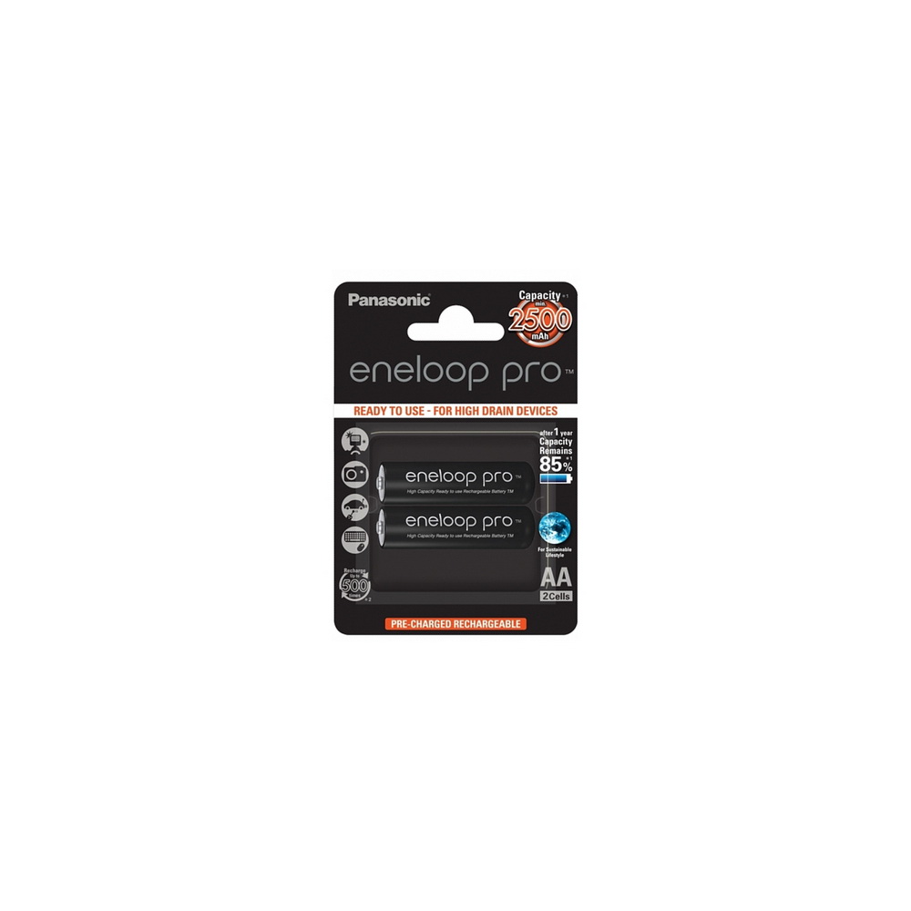 Акумулятор Panasonic Eneloop Pro AA 2500 mAh 2шт (BK-3HCDE / 2BE) Panasonic 12319