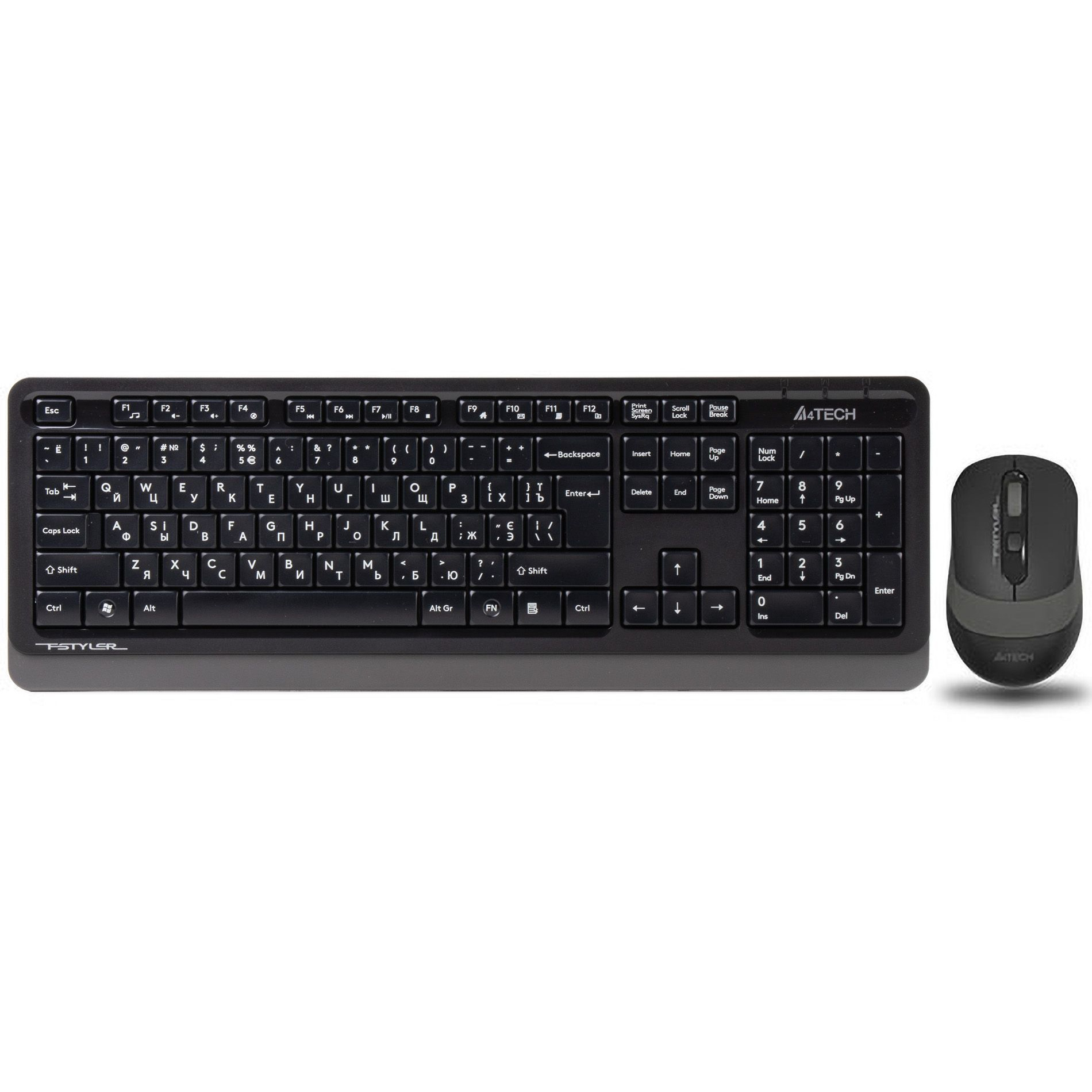 Комплект бездротовий A4tech Fstyler клавіатура+миша, Black+ Grey, USB A4Tech 14238