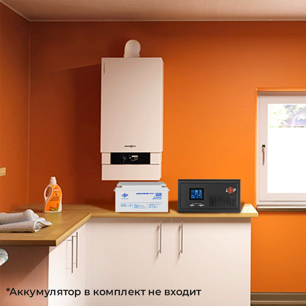 ДБЖ з правильною синусоїдою LogicPower 12V LPE-B-PSW-1500VA+ (1000Вт) 1-40A Black (19408) - Зображення 4