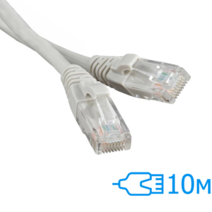 Патч-корд E-server 10м UTP Cat.5e литий сірий RJ45, CU (CAT.5E UTP CORD-10M-GRY)