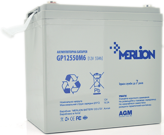 Акумуляторна батарея Merlion AGM 12V 55Ah White (GP12550M6)