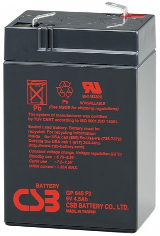 Акумуляторна батарея CSB 6V 4.5Ah (GP645)