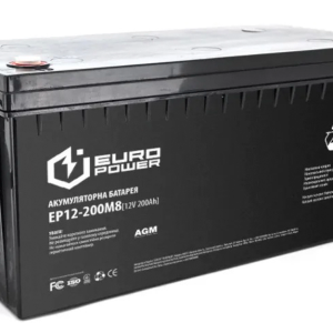 Акумуляторна батарея Europower AGM EP12-200M8 12 V 200Ah (522 x 240 x 219) Black Q1/18 Europower 16569