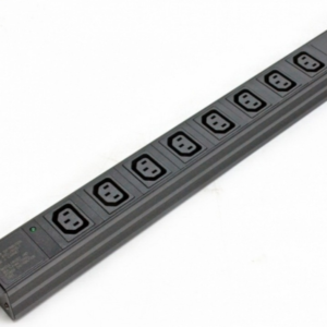 Блок розеток Kingda 19″ 1U, 8xC13 10А, з індикатором, без кабелю, чорний (KD-IEC1008WKPB19A-C14)