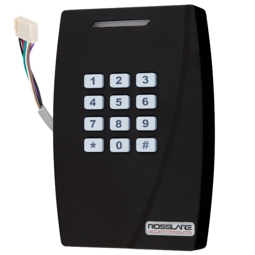 Зчитувач Rosslare AY-W6350B зовнішній, код + карта MIFARE DESFIRE EV1_13.56Mhz NFC and BLE ID Rosslare 11637