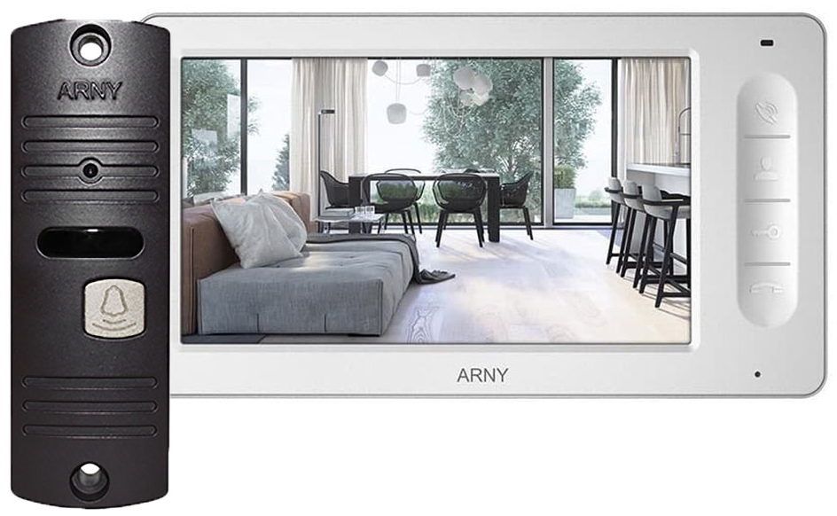 Комплект відеодомофона Arny AVD-7005 White/Dark brown