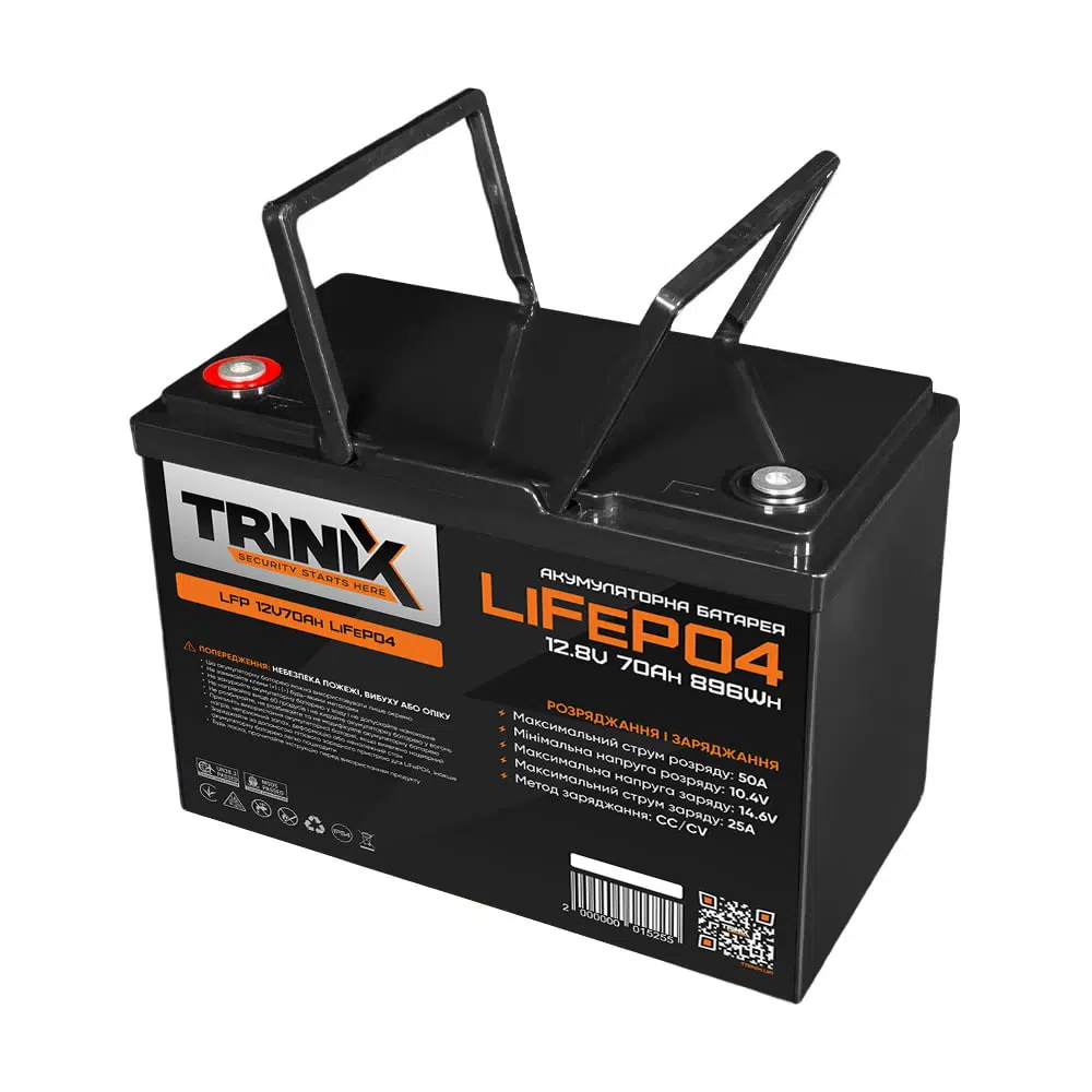 Літій-залізо-фосфатний акумулятор (LiFePO4) TRINIX LFP 12V70Ah TriniX 16115 - Зображення 2