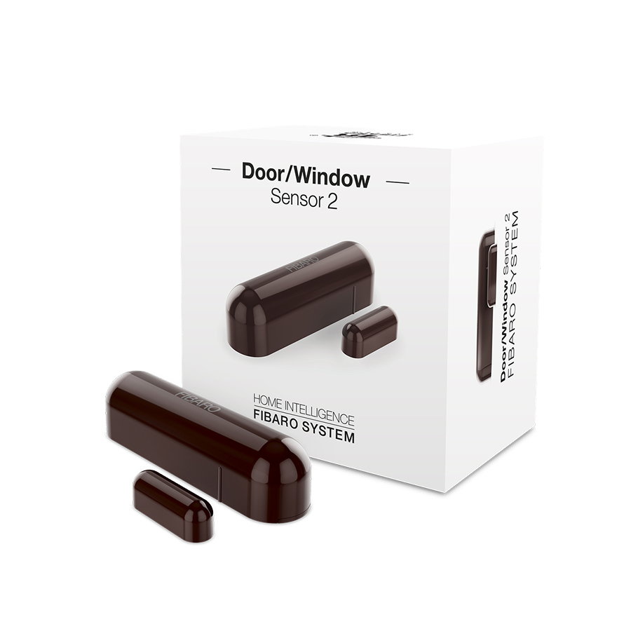 Датчик відкриття дверей/вікна та температури FIBARO Door/Window Sensor 2 Відкриття вікна/двері, Температура, (dark brown) темно-коричневий Fibaro 12301