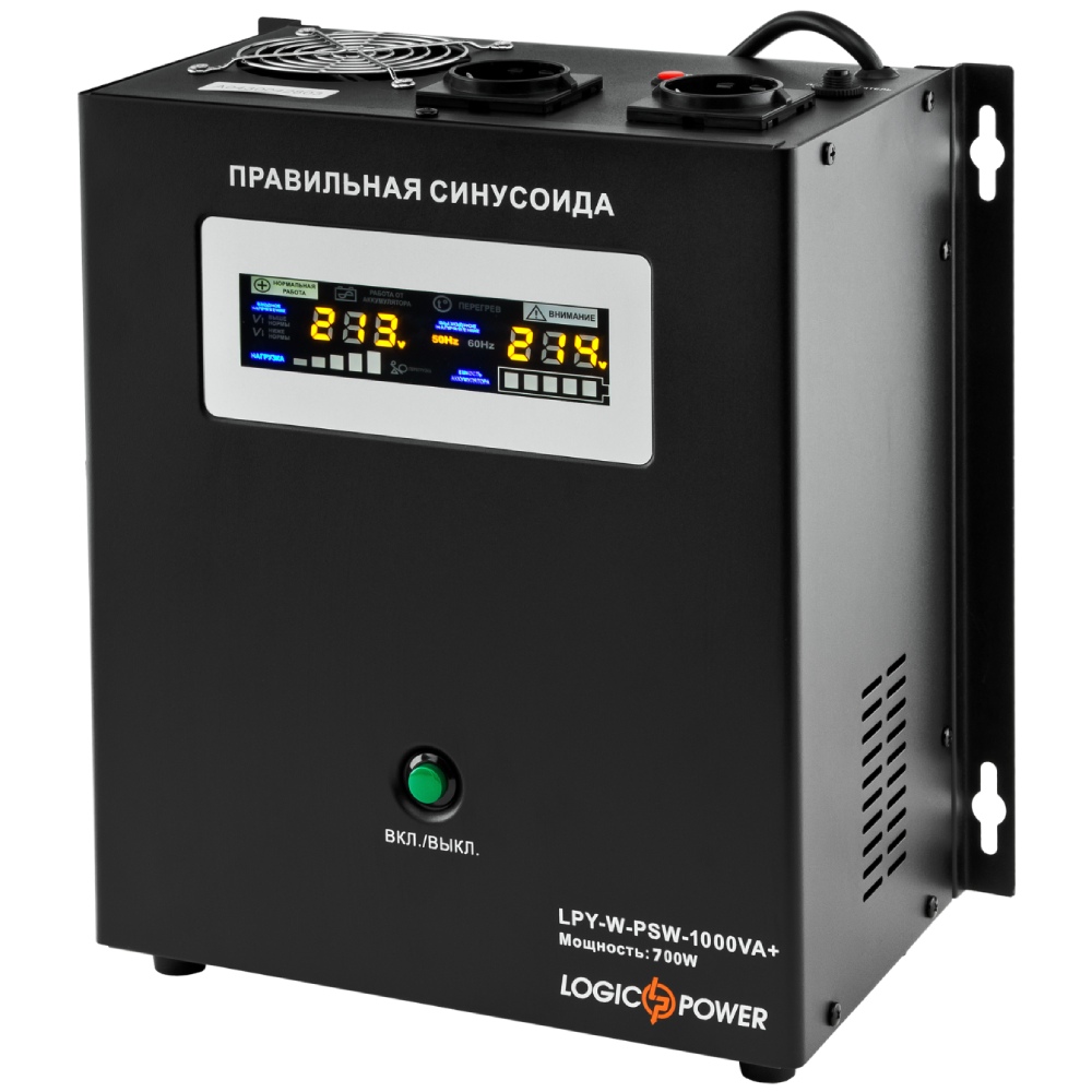 ДБЖ з правильною синусоїдою 12V LPY-W-PSW-1000VA+(700Вт)10A/20A LogicPower 15859