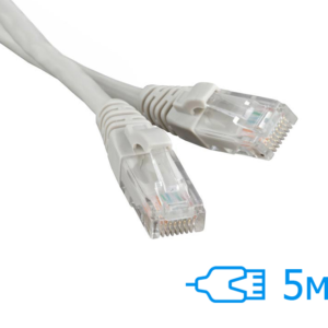 Патч-корд Kingda 5м UTP Cat.5e литий сірий RJ45, CU (PAUT3500)