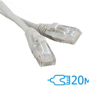 Патч-корд E-server 20м UTP Cat.5e литий сірий RJ45, CU (CAT.5E UTP CORD-20M-GRY)