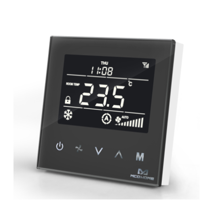 Термостат для фанкойлу Z-Wave настінний (4 труби) MCO Home, чорний - MCOEMH8-FC4B MCO 12330-1