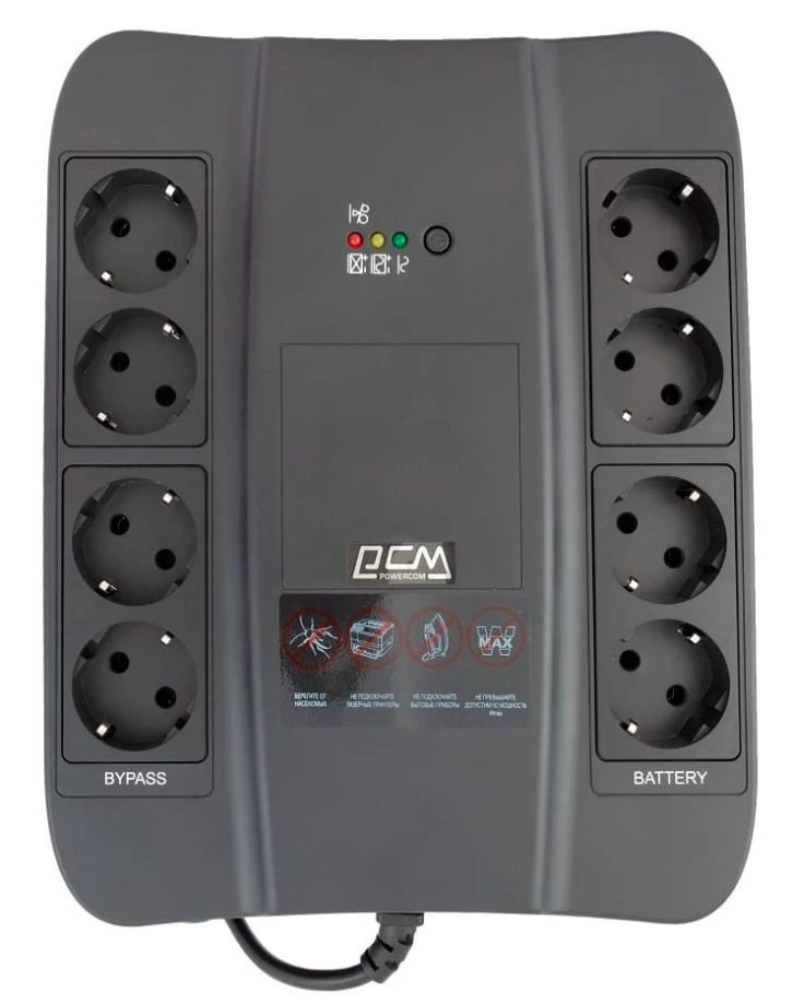 ДБЖ Powercom 850VA/510W line-interactive USB 4+4 SCHUKO (SPD.850U.USB) Powercom 15897