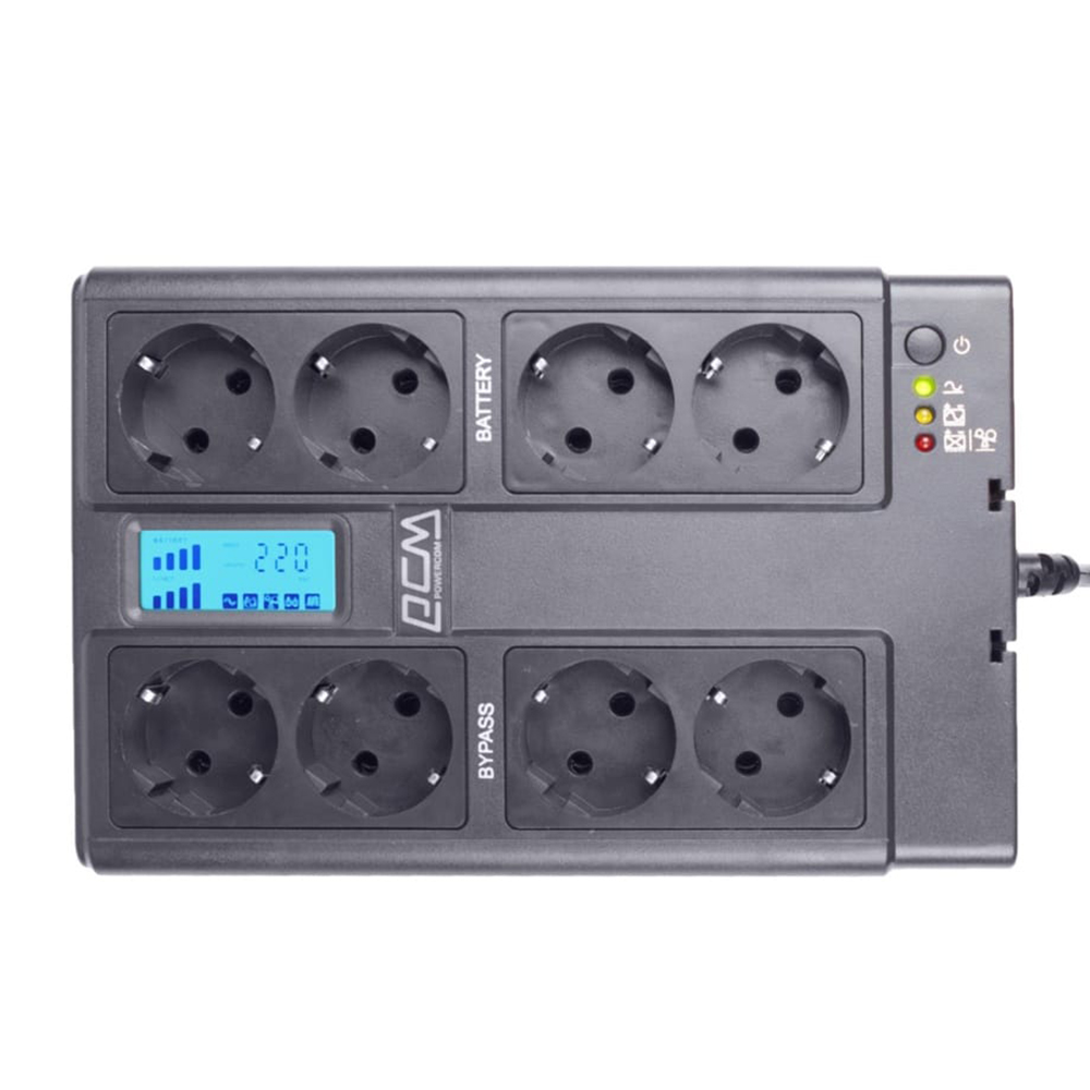 ДБЖ Powercom 850VA/510W резервний 4+4 SCHUKO (CUB-850N LCD) Powercom 15873