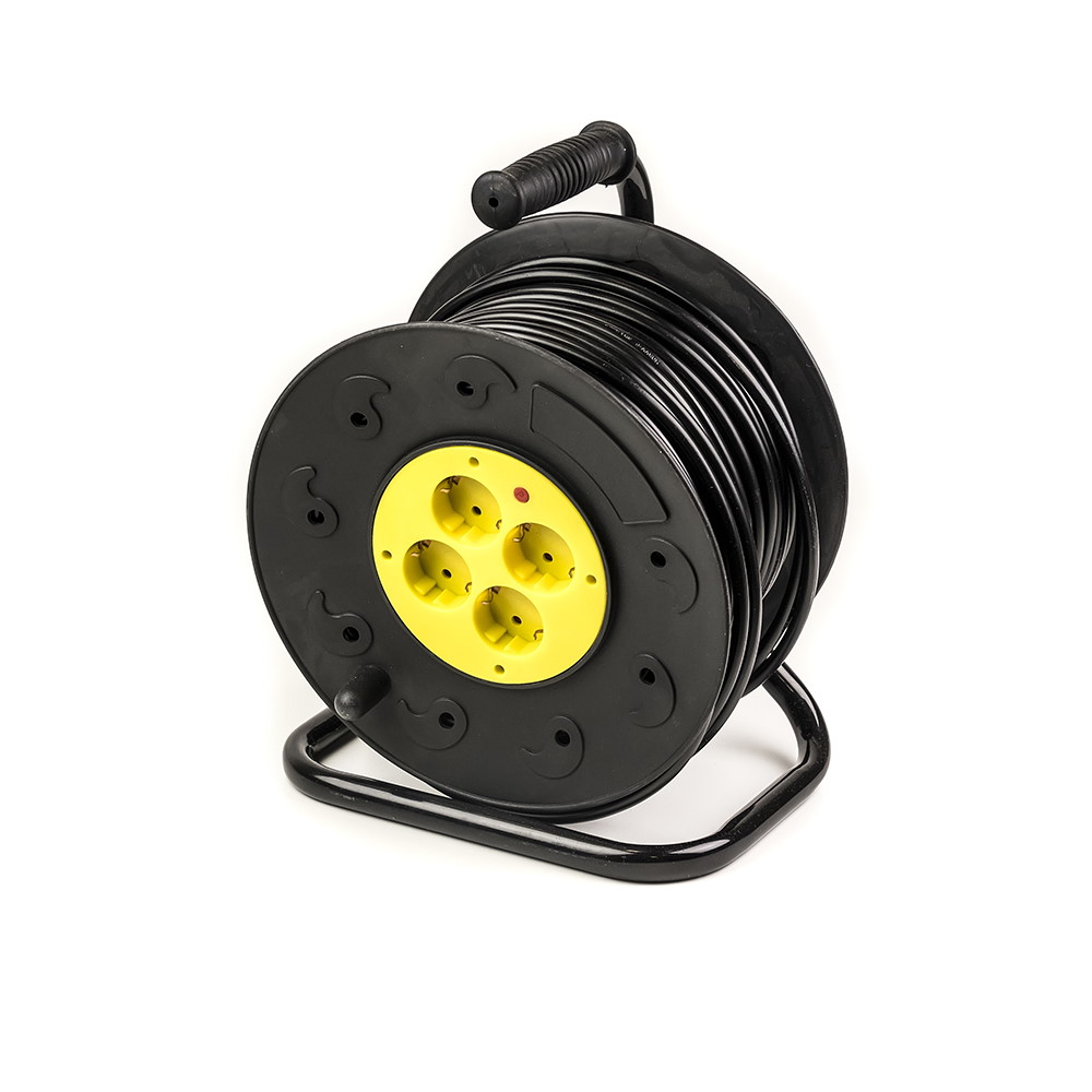 Подовжувач на котушці PowerPlant 50 м, 3x1.5мм2, 10А, 4 розетки (JY-2002/50) PowerPlant 8947