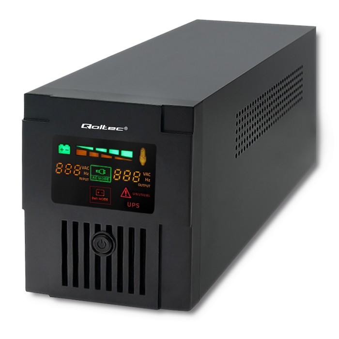 ДБЖ Qoltec 1000VA (600W) LCD, USB (000030581)