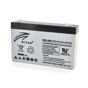 Акумуляторна батарея AGM Ritar HR6-36W Gray Case, 6V 9.0Ah