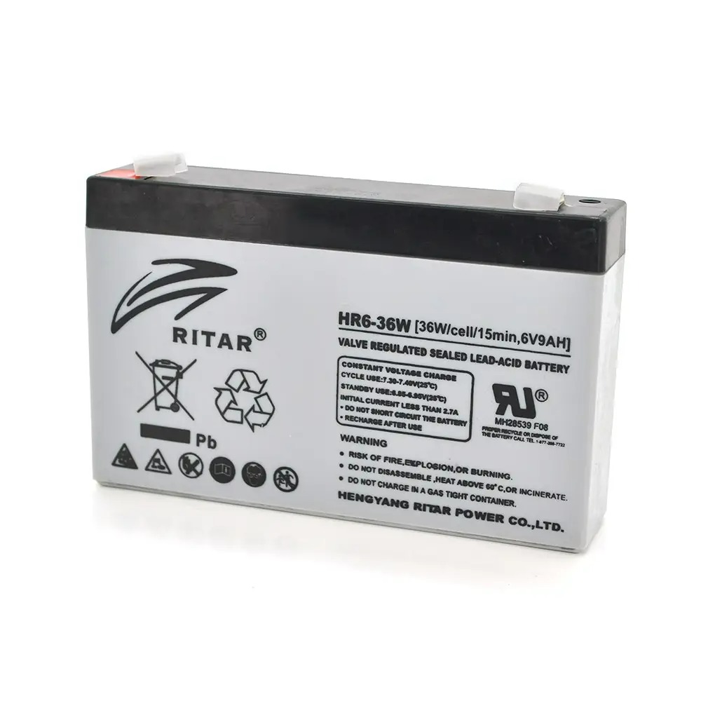 Акумуляторна батарея AGM Ritar HR6-36W Gray Case, 6V 9.0Ah