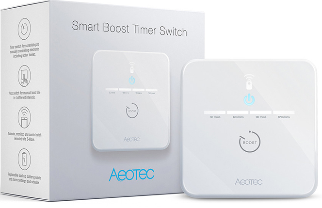 Вимикач живлення з таймером Aeotec Smart Boost Timer Switch White (AEOEZWA006)