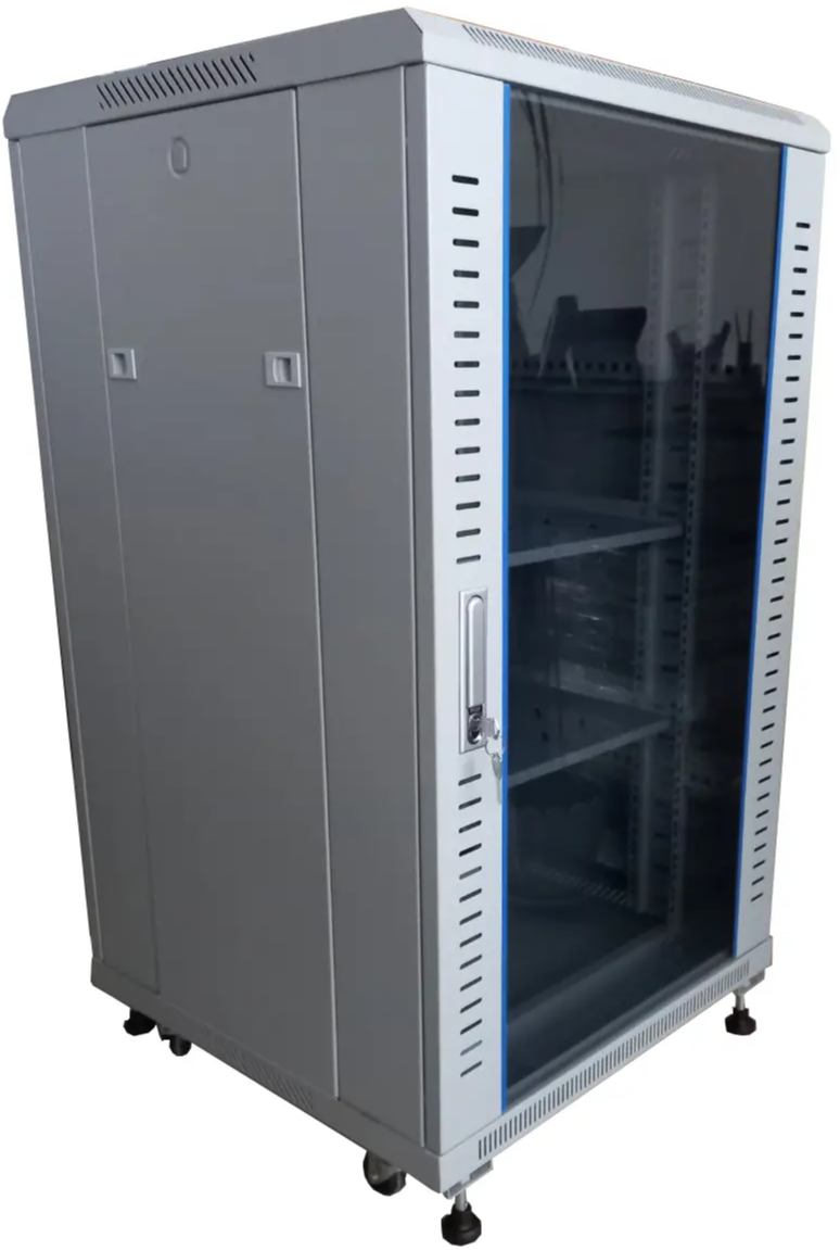 Шафа підлогова Hypernet 25U 600x800 розбірний конструктив сіра (FNC8-25U-FLAT-АС)