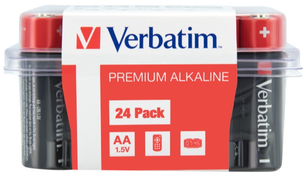 Батарейки лужні Verbatim AA (1,5V 24 шт) (49505)
