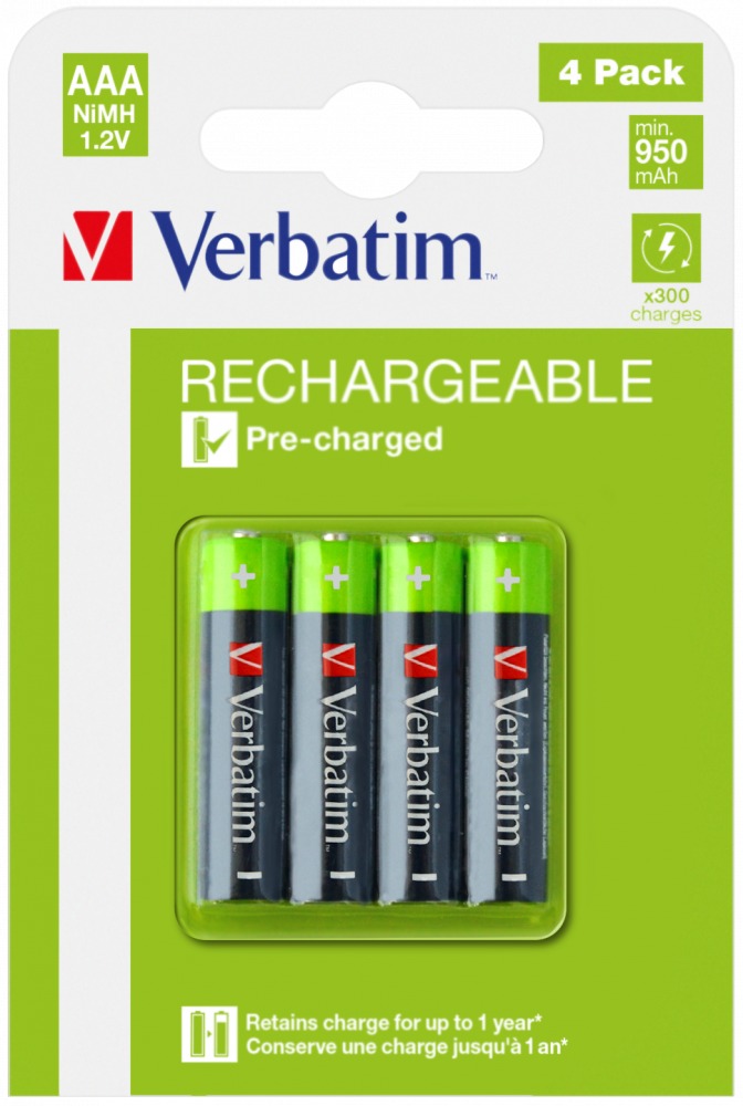 Акумулятор Verbatim AAA 950mAh (1,2V 4 шт) (49531)