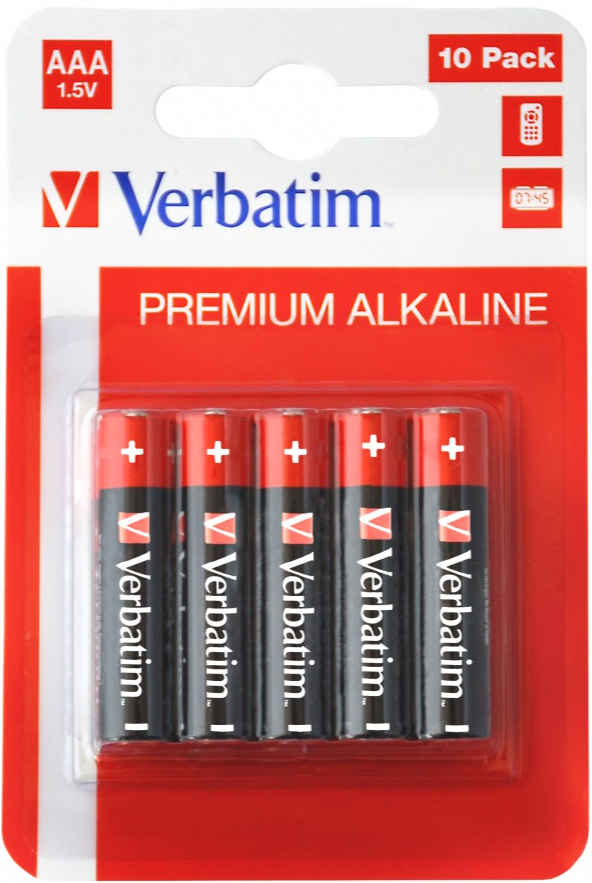 Батарейки лужні Verbatim AAA (1,5V 10 шт) (49874)