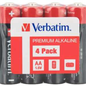 Батарейки лужні Verbatim AA (1,5V плівка 4 шт) (49501)