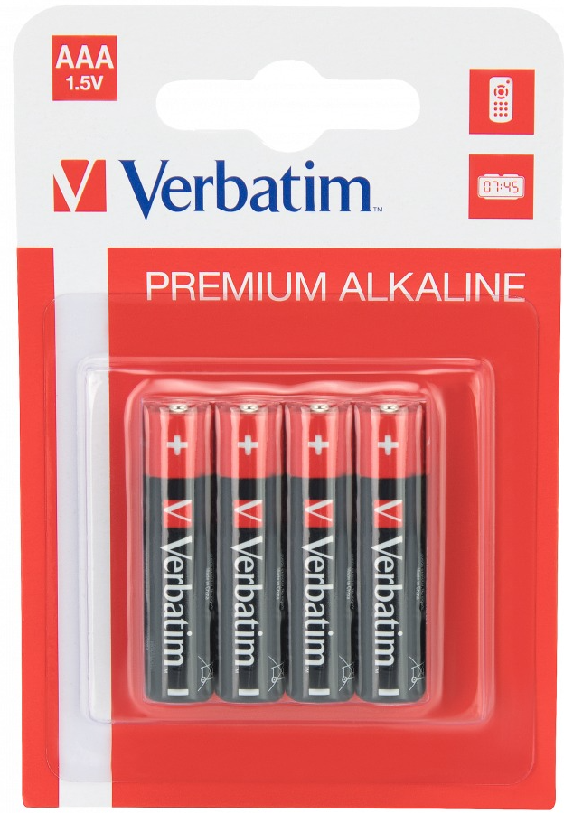 Батарейки лужні Verbatim AAA (1,5V 4 шт) (49920)
