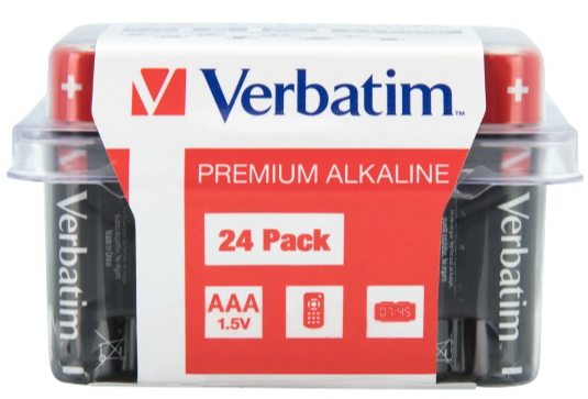 Батарейки лужні Verbatim AAA (1,5V 24 шт) (49504)