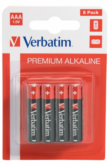 Батарейки лужні Verbatim AAA (1,5V 8 шт) (49502)