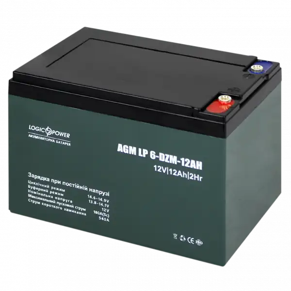 Тяговий свинцево-кислотний акумулятор Logic Power 6-DZM-12 Ah (3536)