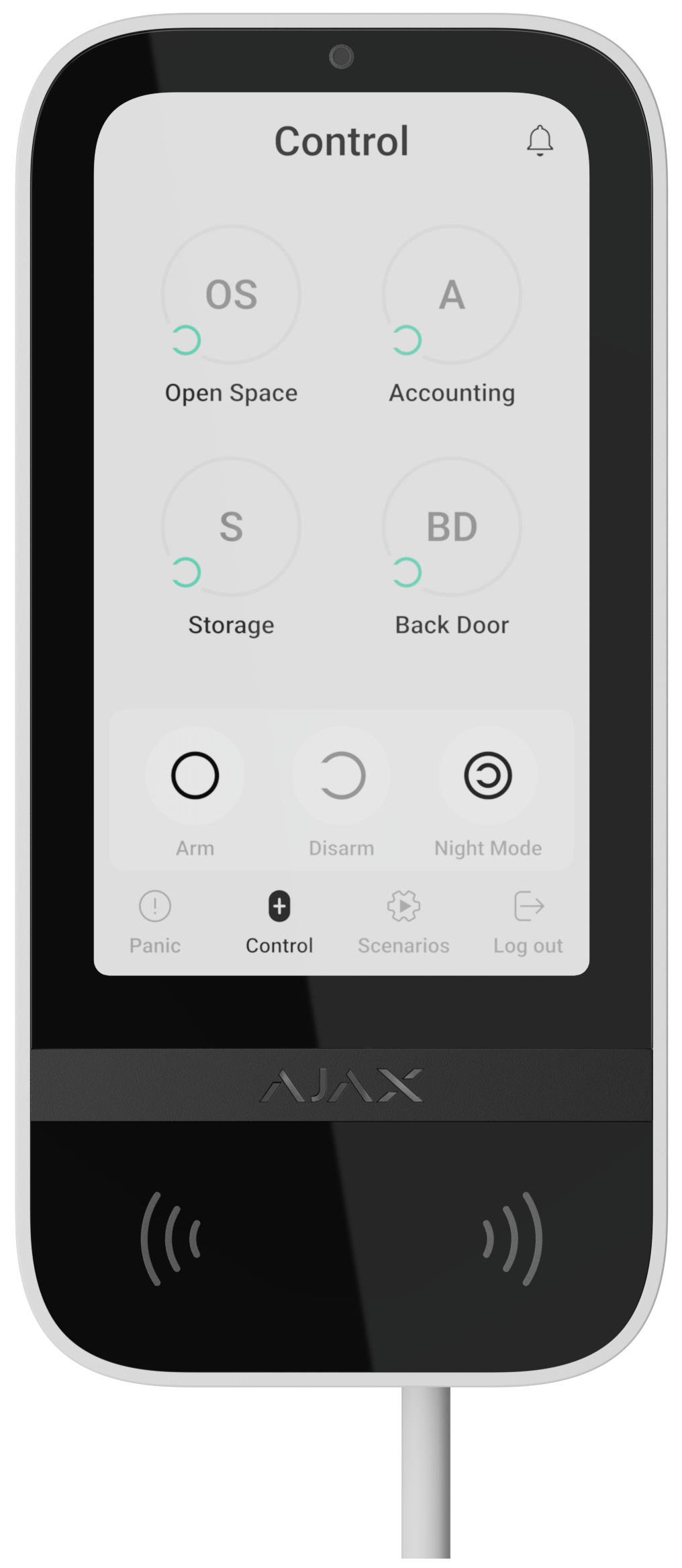 Бездротова клавіатура з сенсорним екраном Ajax KeyPad TouchScreen Fibra White