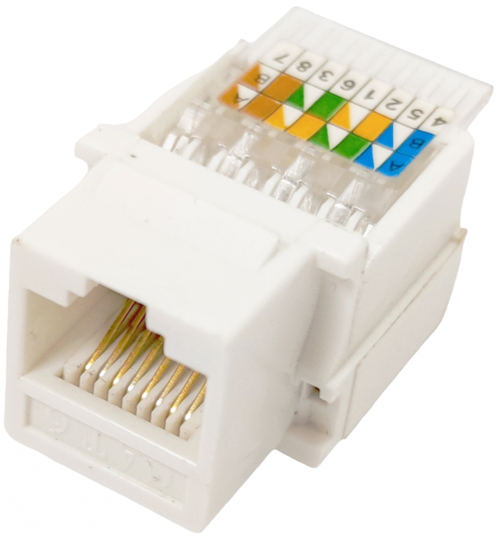 Модуль LW KeyStone RJ45 UTP, кат. 6 безінструментальний White (LW-KJ16-C6)