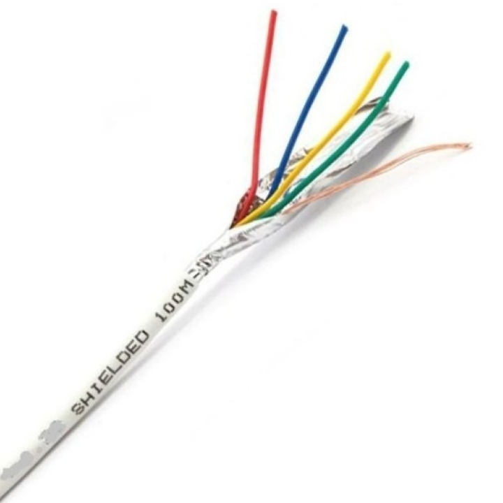 Кабель сигнальний Dialan CU 4x7/0.22 з екраном, бухта 100м, білий (ST-003696)