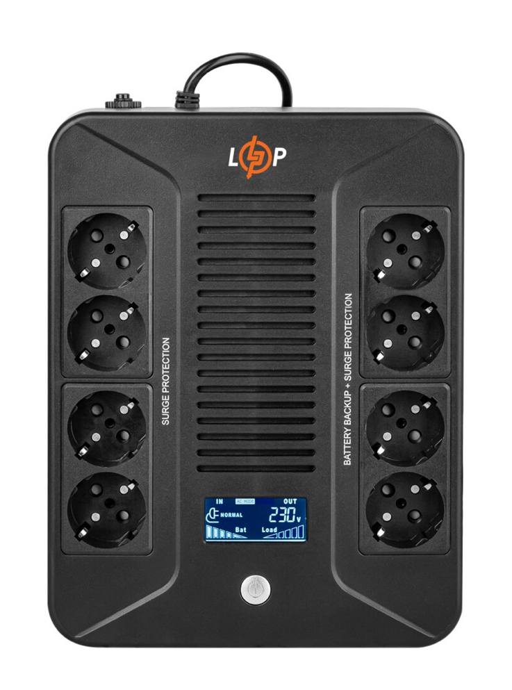 ДБЖ LogicPower LP-UL800VA-8PS (480Вт) Black (16161)