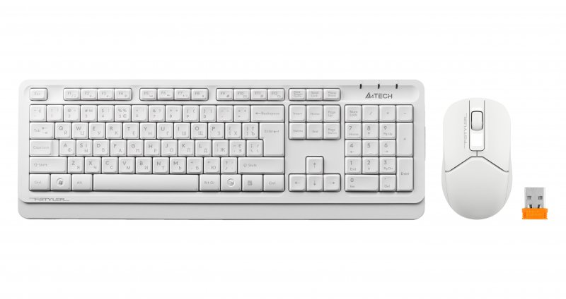 Комплект бездротовий клавіатура + миша A4Tech FG1012 White